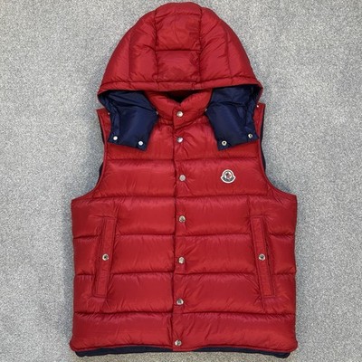 Moncler Billecart Weste rot Größe 5 Large 100 % authentisch