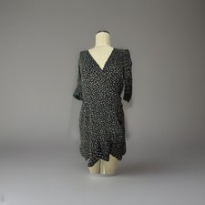 Reformation Women's Black Confetti Wrap Deanna Dress large