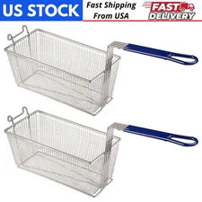 2pcs Heavy Duty Deep Fryer Basket Non-Slip Long Handle Restaurant Commercial Use