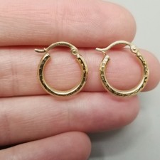 Vintage 14k Yellow Gold Huggie Hoop Earrings ...