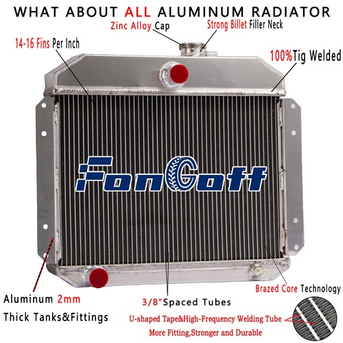 4 Rows Radiator For 1951-1953 1952 Willys Station Wagon Aero Comet Ace Lark NEW.
