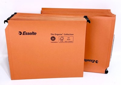 Esselte Hängemappen (22212) Hängeregister V-Boden A4 Orange Kraftpapier 25 Stück
