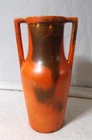 Red Wing Roseville Arts & Crafts Art Pottery Orange Drip Brown Glass Floor Vase