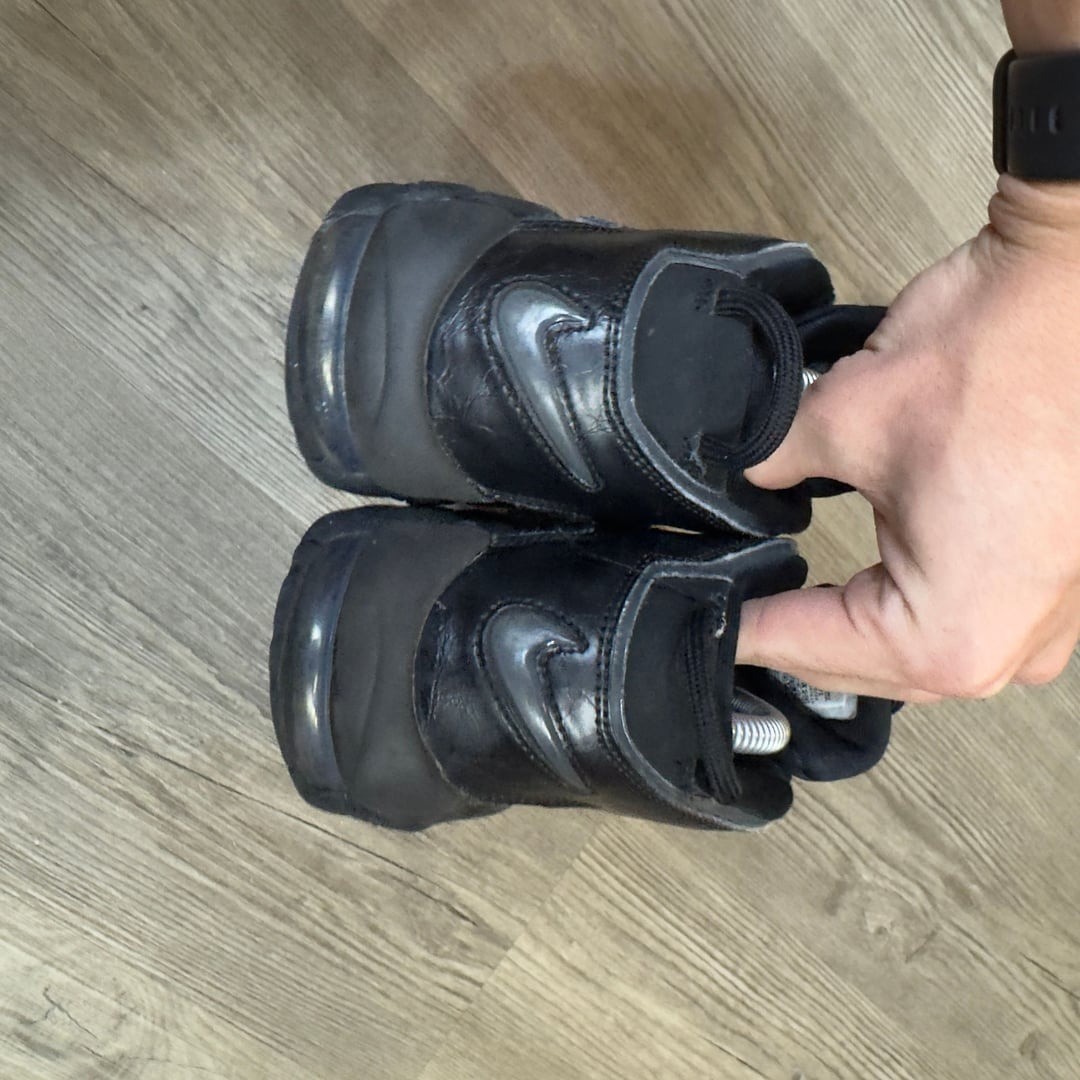 Nike Air Uptempo GS 5.5y Basketball Sneakers High Triple Black Trainers thumbnail 4