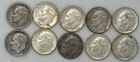Lot of 10 Roosevelt Dimes 90% Silver Pre 65 Various Years