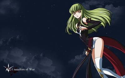 Anime code geass girls cc green eyes long hair yellow Custom Gaming Mat Desk