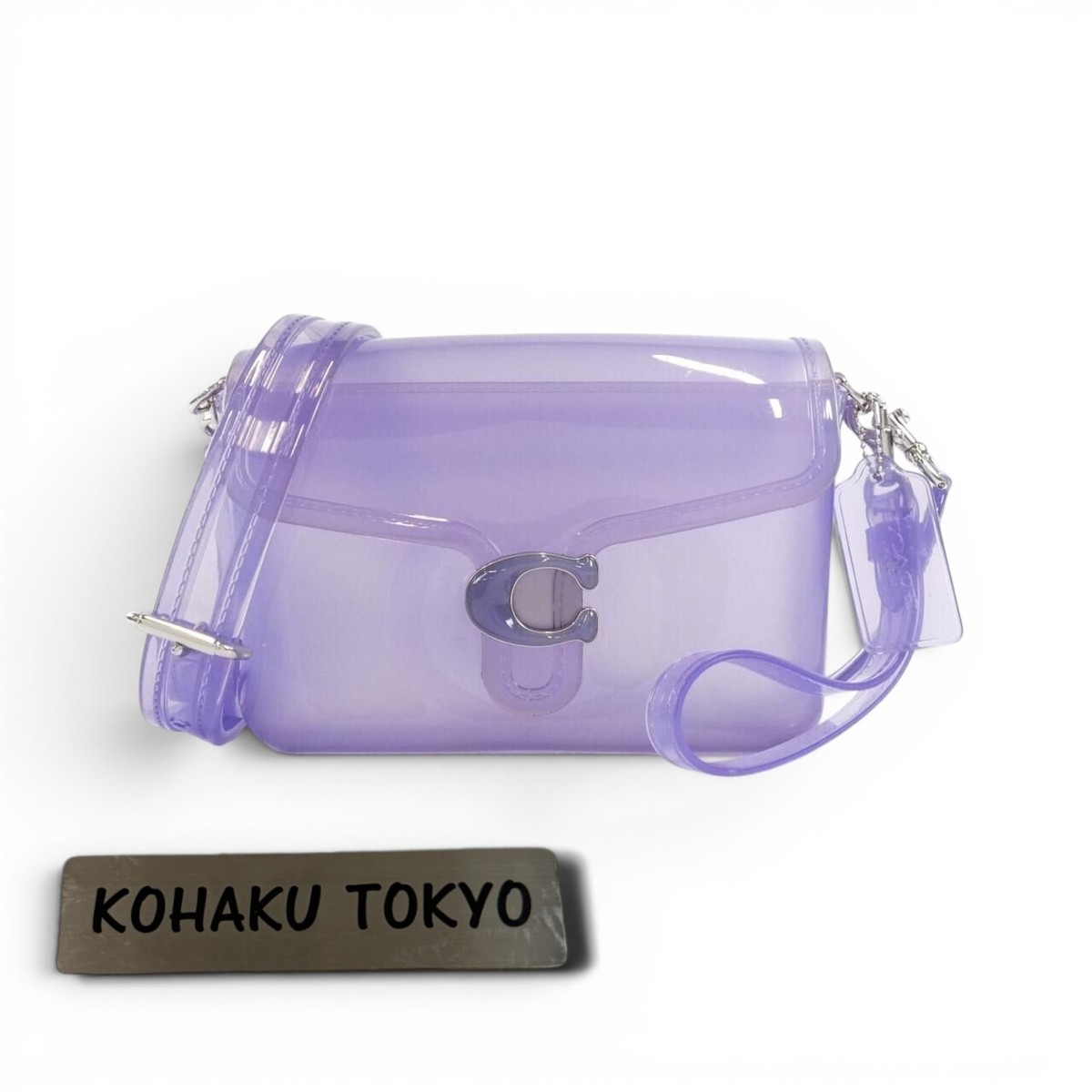 COACH Jelly Tabby CH748 purple PVC Clear 2Way Shoulder Bag Charm