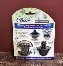 TUB SHROOM ULTRA PLATINUM BUNDLE HAIR CATCHER STAINLESS STEEL  New