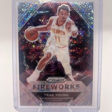 Trae Young 2020-21 Panini Prizm Fireworks Fast Break #28 Hawks