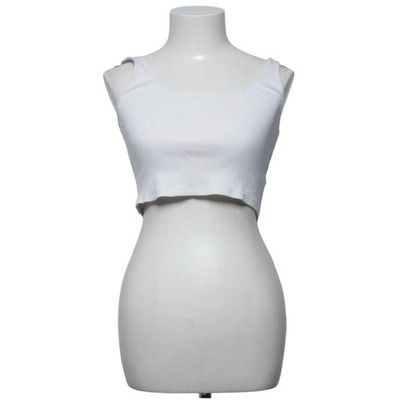 Stradivarius, Crop Top, Größe: S, Weiß, Streifen, Rippenstrick, Damen #PZV