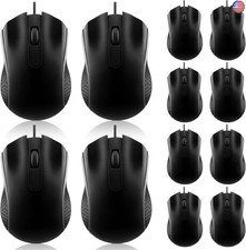Hoteam 12 Pcs Wired Computer Mouse Bulk Cord USB Computer Mice Ergonomic Wired