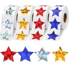 2000 PCS Holographic Star Stickers, Self Adhesive Metallic Holographic2