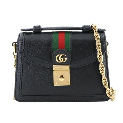 GUCCI Ophidia Mini Hand Chain Shoulder Bag Leather Black 779834 Purse 90283195