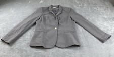 Calvin Klein Women  s Blazer Jacket Gray Sz 12 Button Long Sleeves Office C30