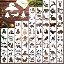Small Stencils for Painting on Wood Burning Reusable, 3 Inch Reusable Stencil...