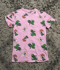 Nickelodeon Rugrats all over print t-shirt pink Reptar Chuckie Tommy size S mens