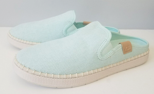 Ugg Delu Slide Sneakers Sky Blue Cotton Flat Closed Toe Slip on Shoes Size 7.5 - Picture 2 of 7
