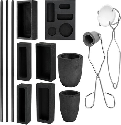14 Pcs Graphite Torch Melting Casting Kit Includes 5-In-1 Ingot Mold 1 Quartz Cr