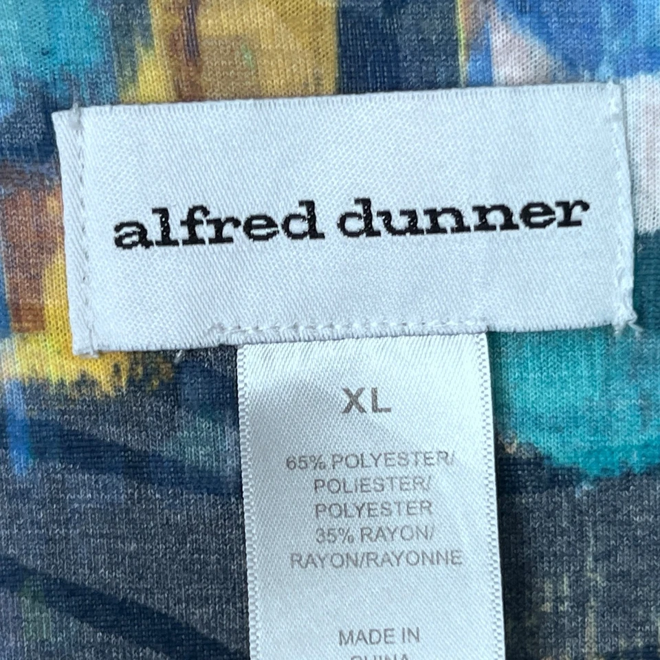 Camiseta Alfred Dunner Top Mujer XL Multicolor Estampado Artístico Manga 3/4 Cuello Redondo Foto 4 de 4