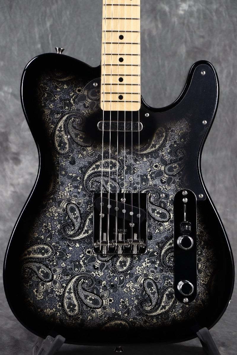 ギター Fender Japan Telecaster Black Paisley Fender Made in Japan Limited Telecaster Maple Fingerboard Black