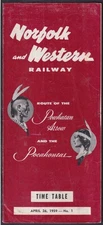 Norfolk & Western Railway RR timetable #1 4/26 1959