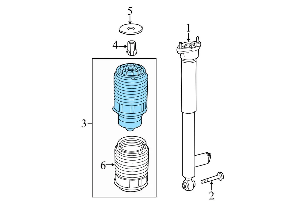 2014-2016 MERCEDES-BENZ E63 AMG S - REAR LEFT AIR RIDE / Suspension Spring - Image 3 of 4