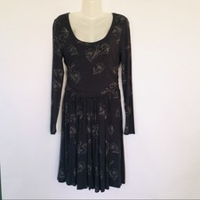 Old Navy Witchy Goth Fall Winter Dress Long Sleeve Pleated Skirt Medium NWT