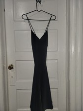 NWT Banana Republic Women Black Thin Strap Backless Dress 2 Petite