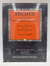 Arches Watercolor Paper Pad 9x12 Rough 140lb 300gsm 100 Cotton   Bent Corners