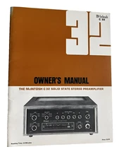 MCINTOSH C32 SOLID STATE STEREO PREAMPLIFIER OWNERS MANUAL ORIGINAL D1360
