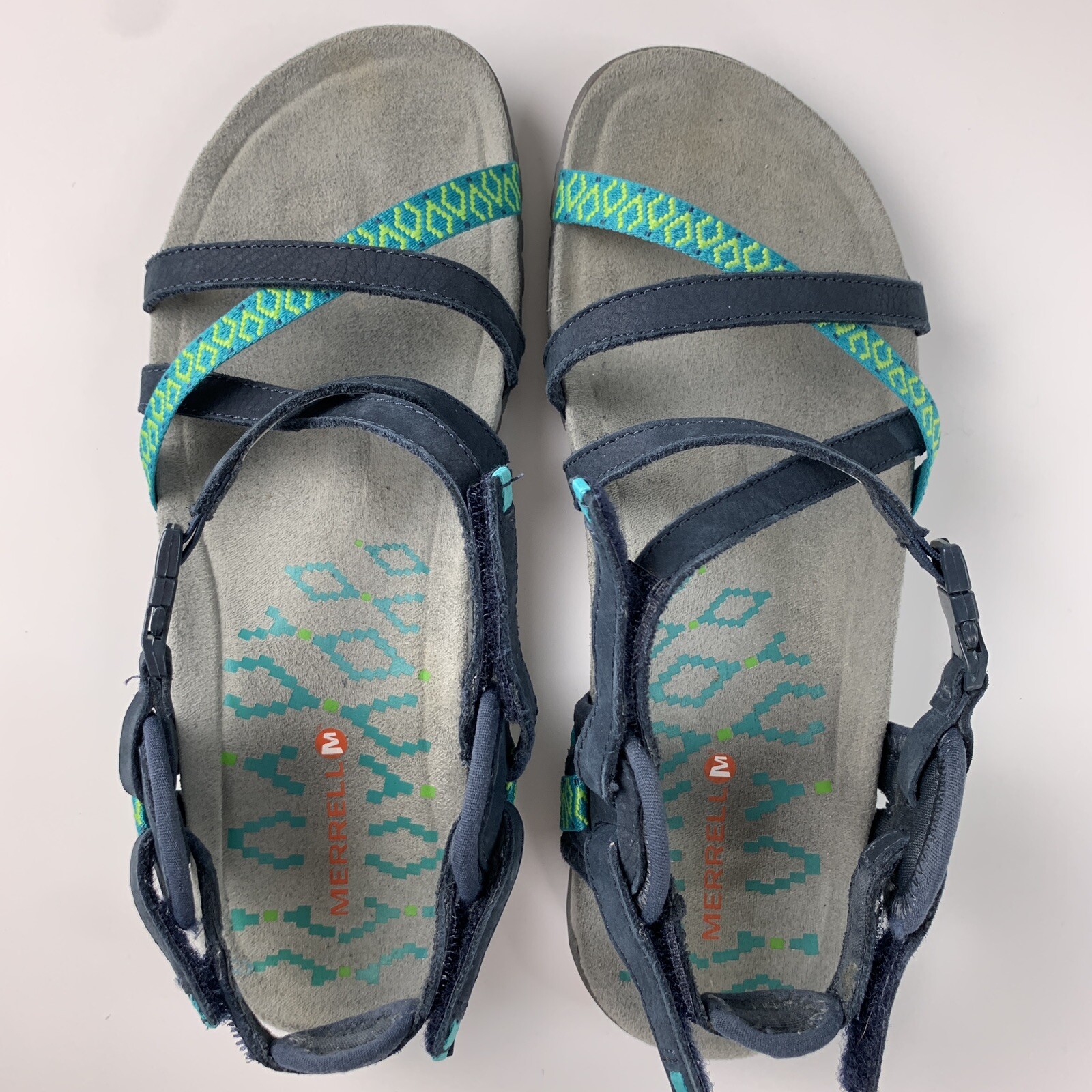 Merrell Terran Lattice II J56516 sandali outdoor con cinturino donna taglia 6 blu navy verde