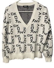 DKNY women s sweater withe and black