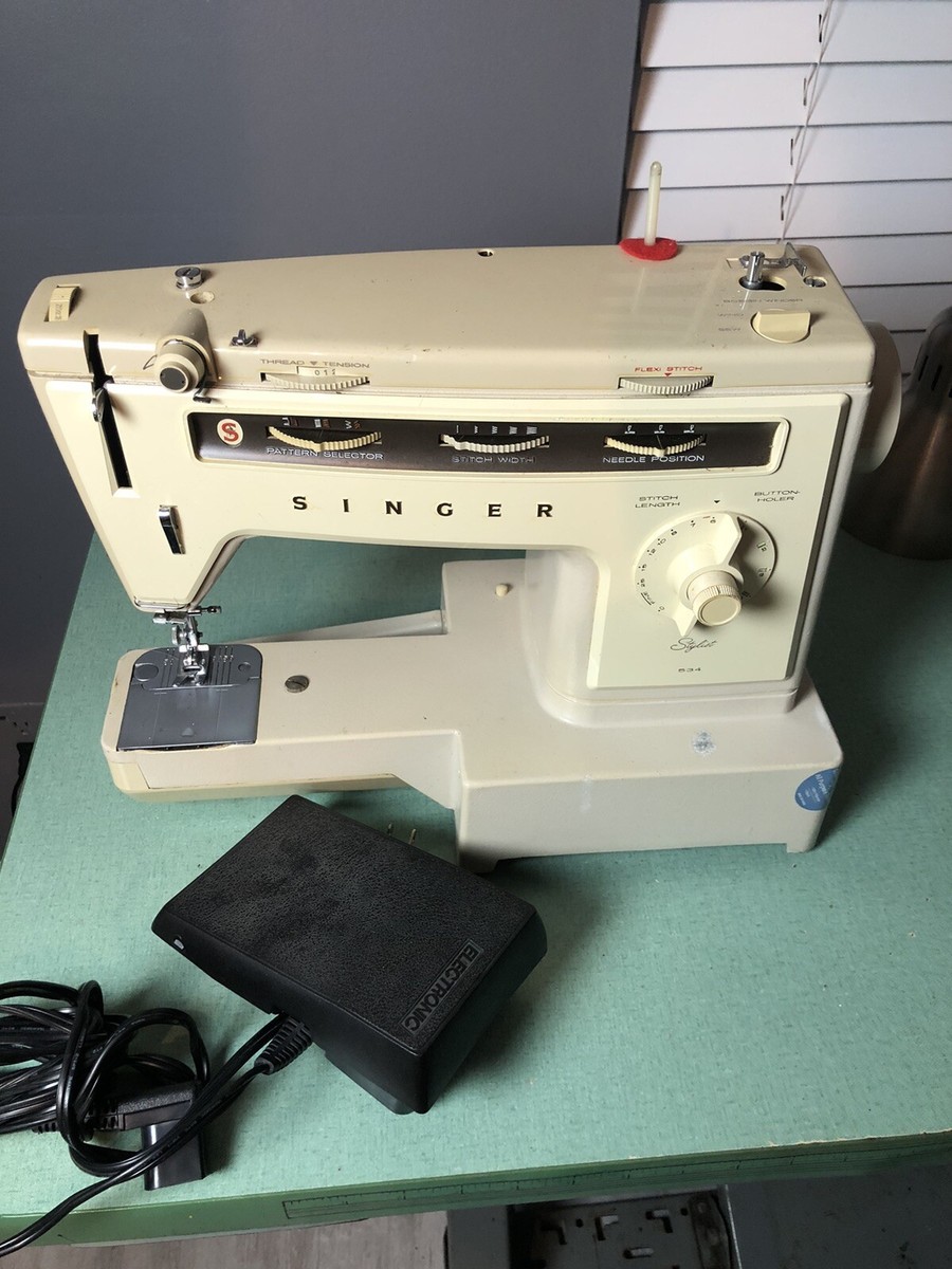 Vintage Singer Stylist 534 Sewing Machine Working W/ Pedal and