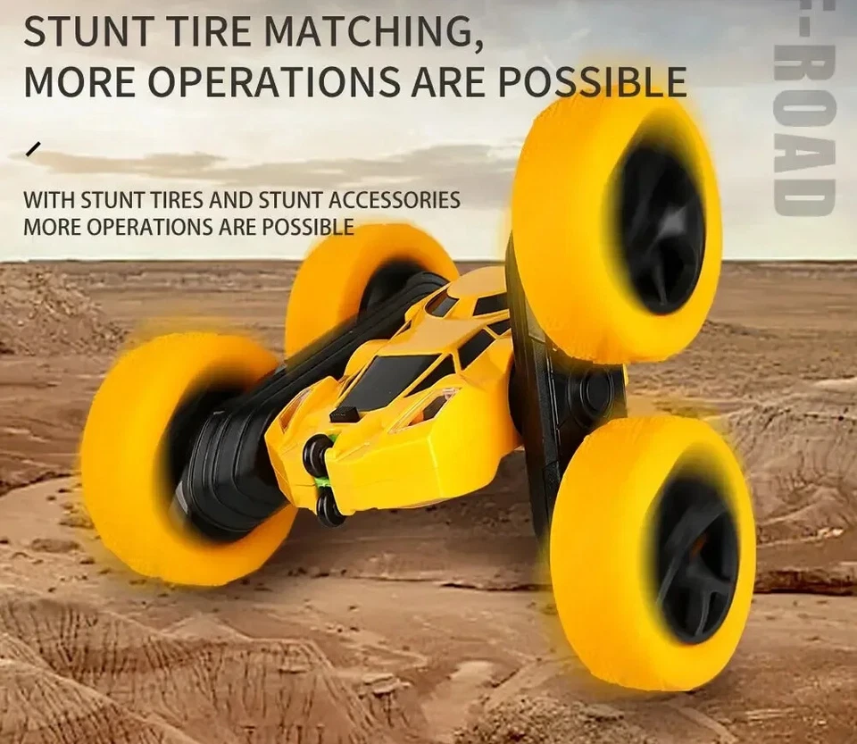 Car Children Double Sided Flip 2.4G RC 360 Deree Rotation Off Road Drift RC Car - Image 3 of 4