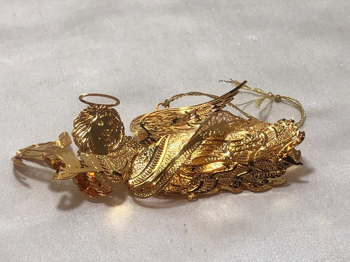 2003 Danbury Mint Gold-plated Christmas Tree Christmas  2003 Santa\'s Arrival Danbury Mint Christmas Ornament Gold Plated Collection main image 1