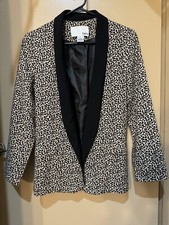 Bar III Open Front Blazer Black Beige Women Size S