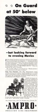 1943 Ampro: On Guard at 50 Below Vintage Print Ad