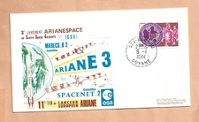 ARIANE 3 MARECS B2 SPACENET 2 LAUNCH 1984 GUYANE  LOLLINI  SPACE COVER