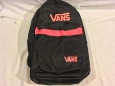 NWOT Vans Black Pink Mixed 12" X 19" Shoulder Straps Two Compartment Backpack