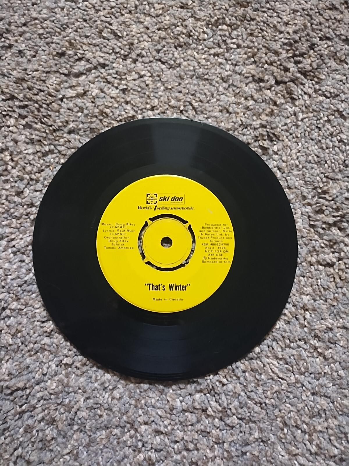 Vintage Ski-Doo Rare Dealers Vinyl Record Store Music "That's Winter" Dual Side