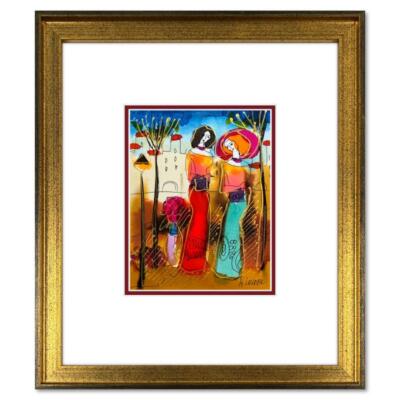 Moshe Leider, Framed Original Mixed Media Watercolor Painting, Hand Signed
