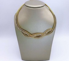 18KT YELLOW GOLD AND DIAMOND CHOKER NECKLAC APPROX. 7.00 TCW 15"