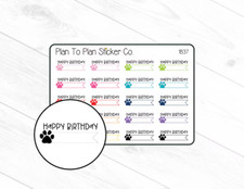 1837 Pet Birthday Planner Stickers.