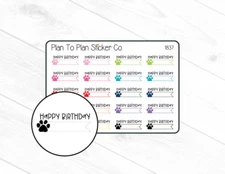 1837~~Pet Birthday Planner Stickers.