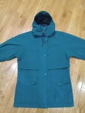 Vintage Eddie Bauer Teal Gore-Tex Windbreaker Jacket Removable Hood Womens M