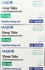 Major Sleep Tabs Nighttime Sleep Aid- 50 Tablets - 3 Pack -Exp Date 07-2028