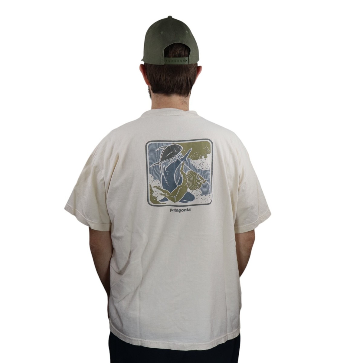 Vtg 90s Patagonia Defend Our Oceans Mermaid Shark T Shirt