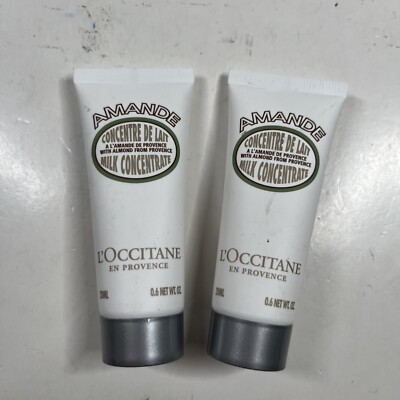 2x - L'OCCITANE Amande Milk Concentrate Travel Size 0.6oz 20ml NEW