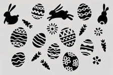 7"x10" Clear Plastic Stencil - Easter Eggs RE298 