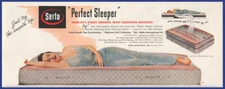 Vintage 1951 SERTA Perfect Sleeper Mattress Bed Ephemera 50's Print Ad